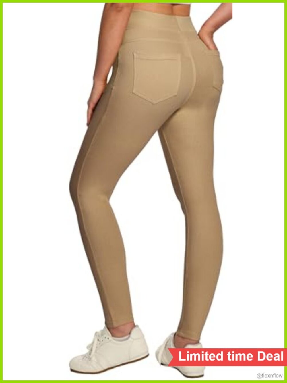 Stretchy Pull On High Waist Denim Jeggings with Pockets